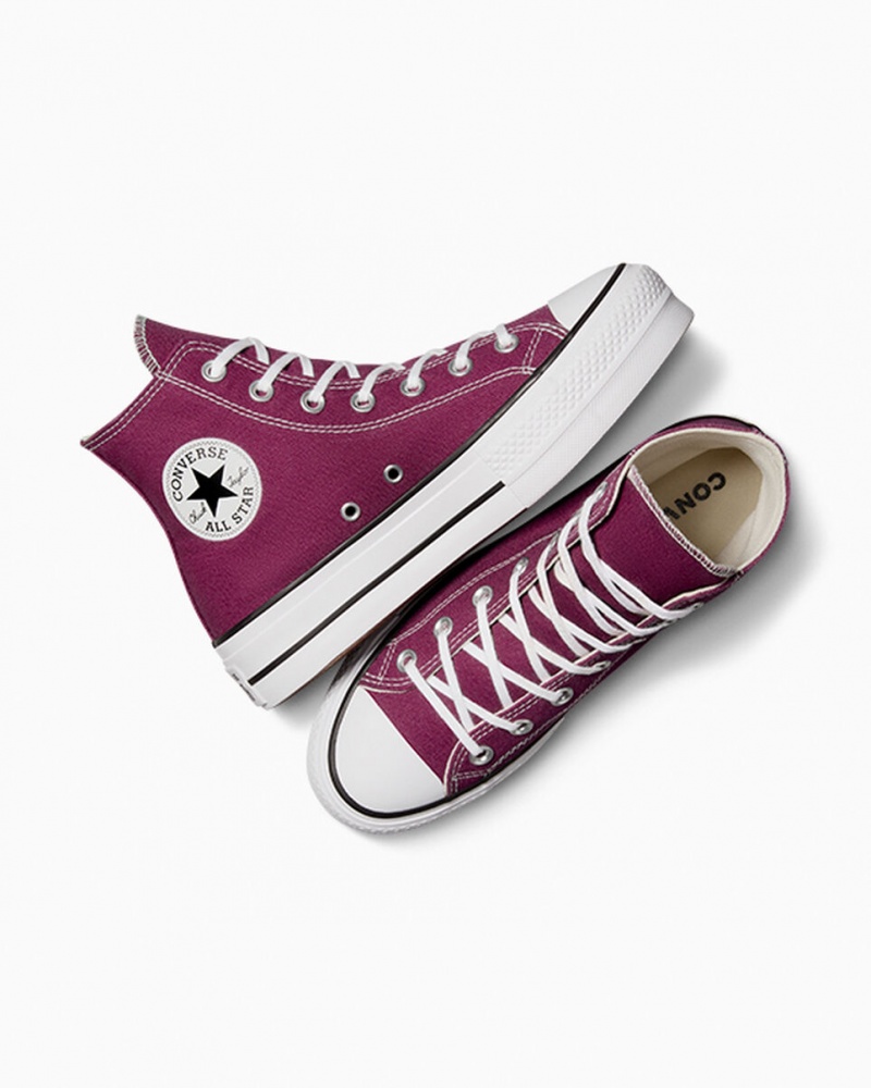 Converse Chuck Taylor All Star Lift Platformie Seasonal Color Białe Czarne | 609735-TWU