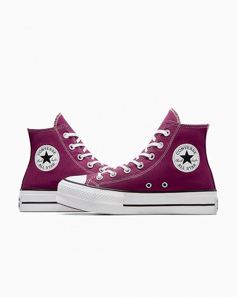 Converse Chuck Taylor All Star Lift Platformie Seasonal Color Białe Czarne | 609735-TWU