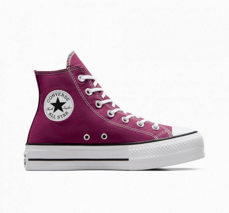 Converse Chuck Taylor All Star Lift Platformie Seasonal Color Białe Czarne | 609735-TWU