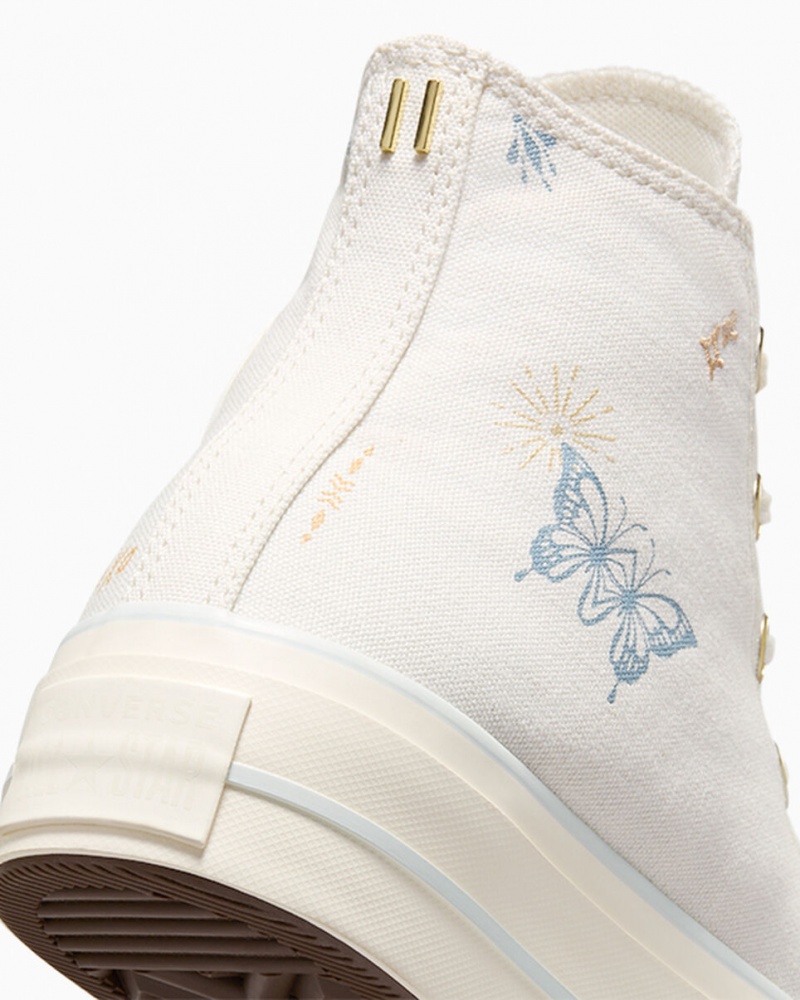 Converse Chuck Taylor All Star Lift Platformie Tiny Tattoos Białe Niebieskie | 694702-JVC