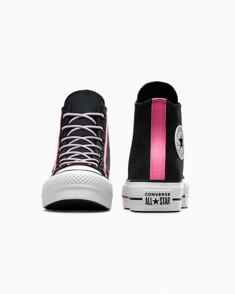 Converse Chuck Taylor All Star Lift Platformie Utility Twist Czarne Różowe Białe | 803496-GIF