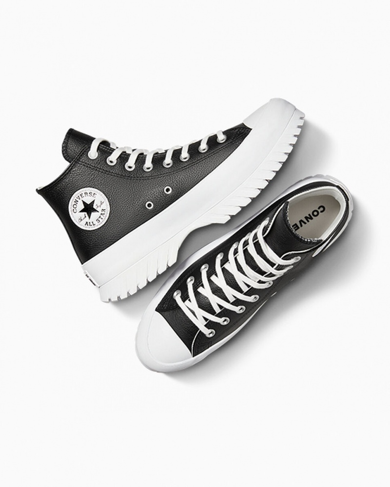 Converse Chuck Taylor All Star Lugged 2.0 Skórzane Czarne Białe | 254690-ULW