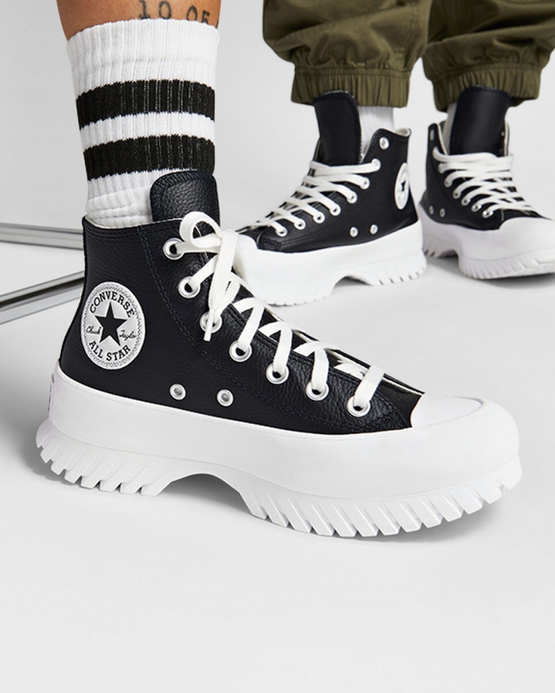 Converse Chuck Taylor All Star Lugged 2.0 Skórzane Czarne Białe | 254690-ULW