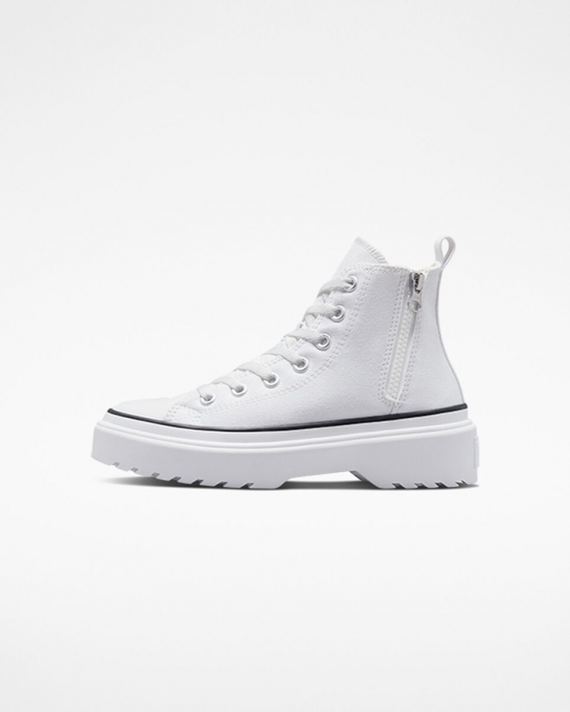 Converse Chuck Taylor All Star Lugged Lift Platformie Płócienne Białe Białe Czarne | 931854-IRF