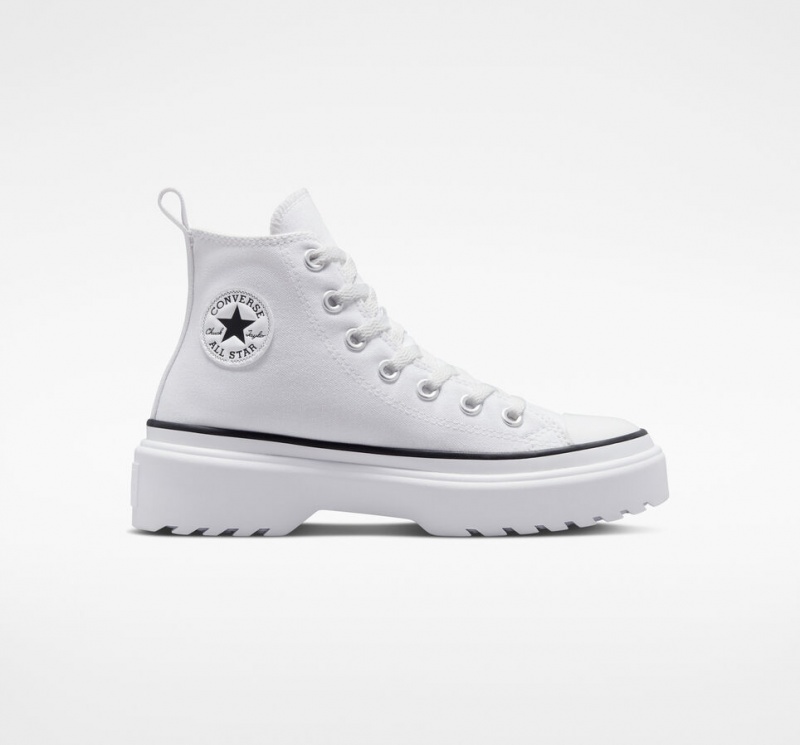 Converse Chuck Taylor All Star Lugged Lift Platformie Płócienne Białe Białe Czarne | 931854-IRF