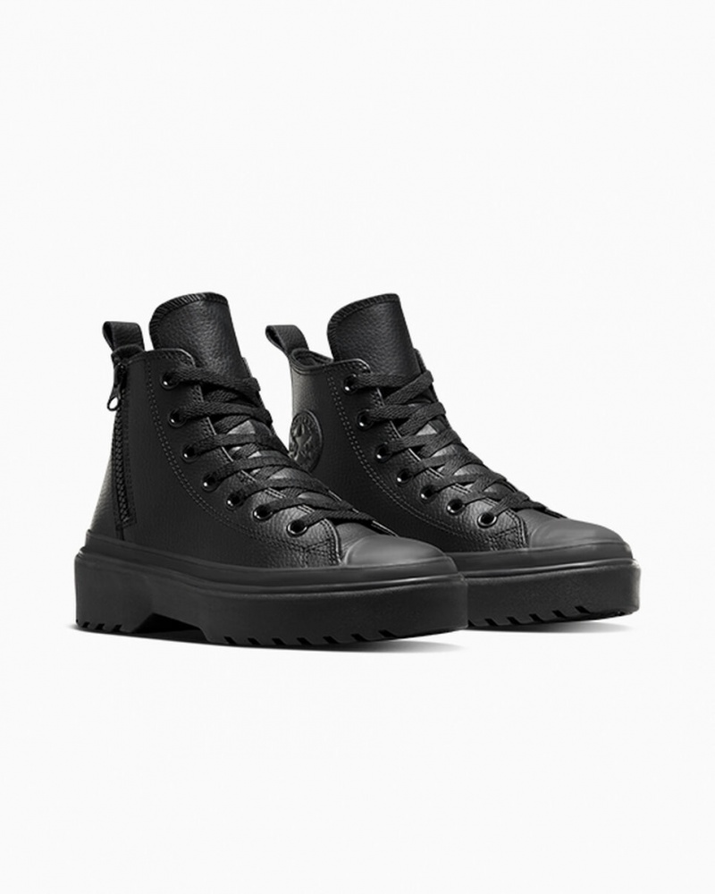 Converse Chuck Taylor All Star Lugged Lift Platformie Skórzane Czarne Czarne Czarne | 138274-KYU