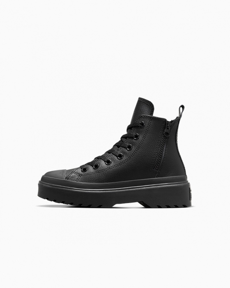 Converse Chuck Taylor All Star Lugged Lift Platformie Skórzane Czarne Czarne Czarne | 349107-IRU