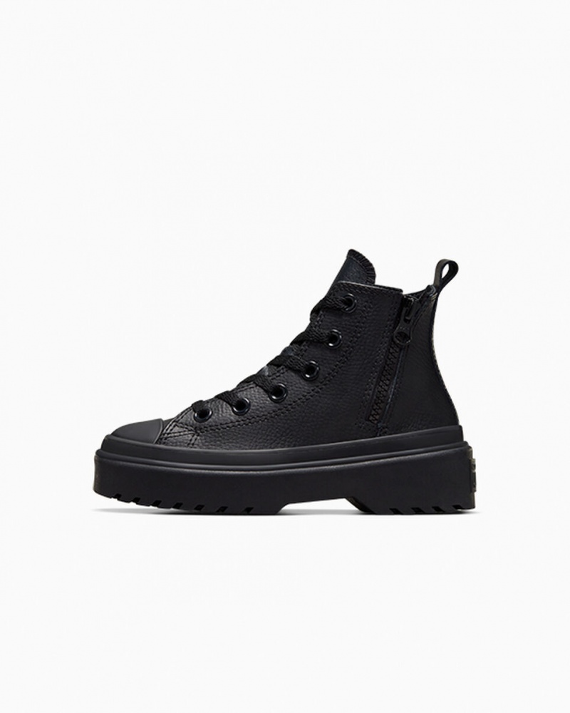 Converse Chuck Taylor All Star Lugged Lift Platformie Skórzane Czarne Czarne Czarne | 781254-KCJ