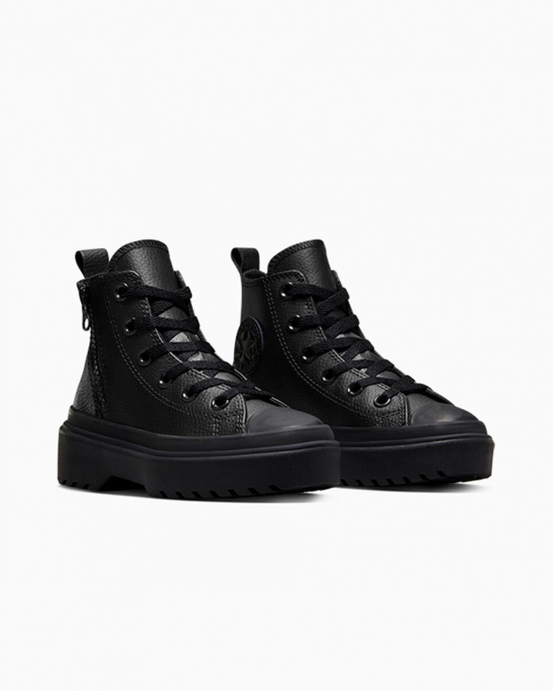 Converse Chuck Taylor All Star Lugged Lift Platformie Skórzane Czarne Czarne Czarne | 781254-KCJ