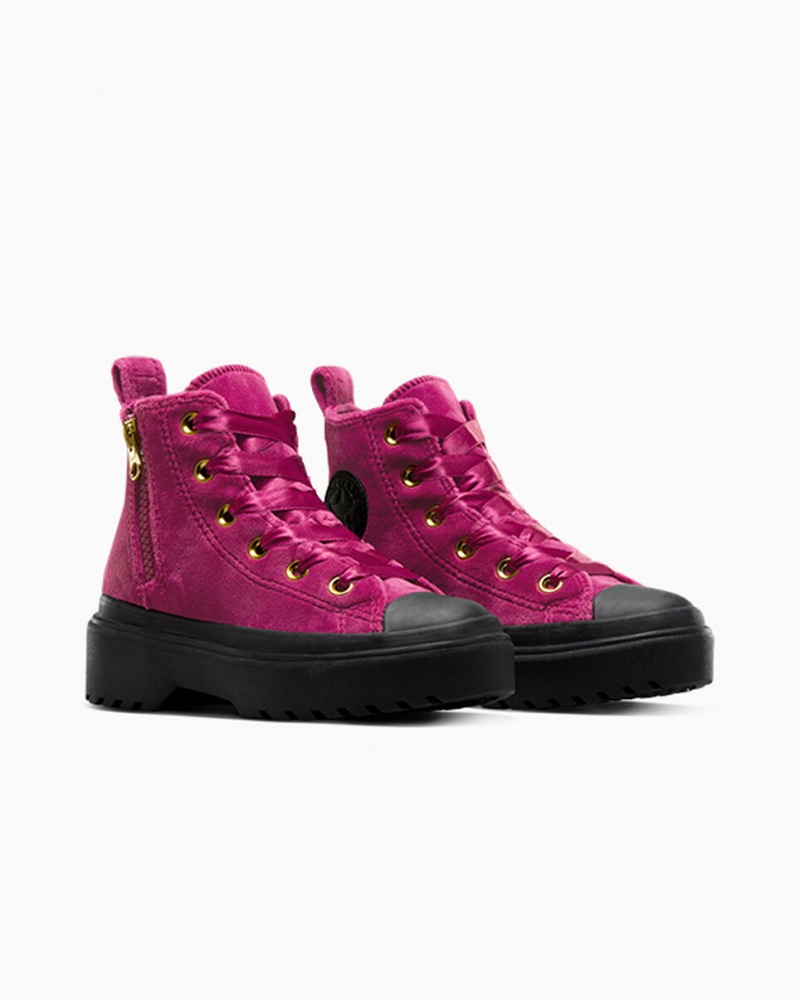 Converse Chuck Taylor All Star Lugged Lift Platformie Velvet Czarne Czarne | 842063-YUE