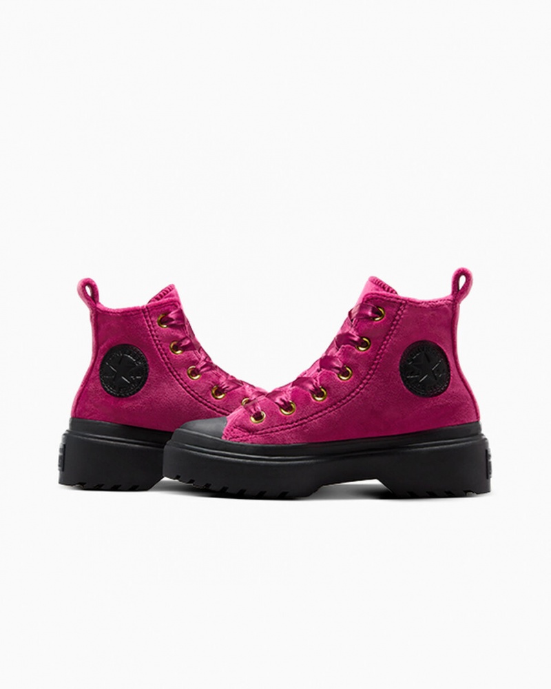 Converse Chuck Taylor All Star Lugged Lift Platformie Velvet Czarne Czarne | 842063-YUE