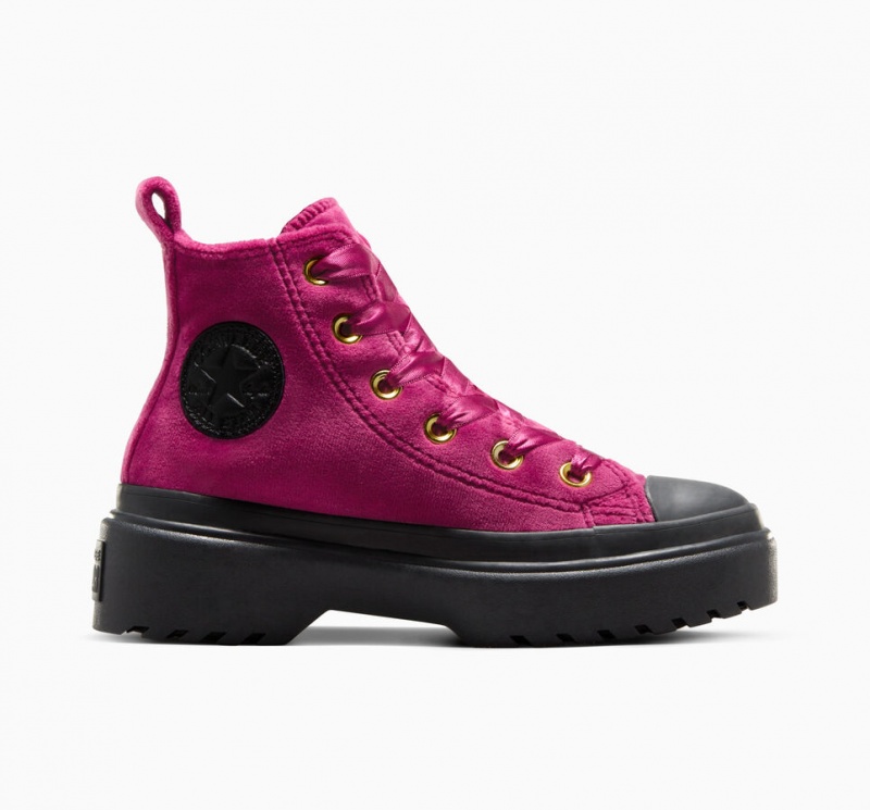 Converse Chuck Taylor All Star Lugged Lift Platformie Velvet Czarne Czarne | 842063-YUE