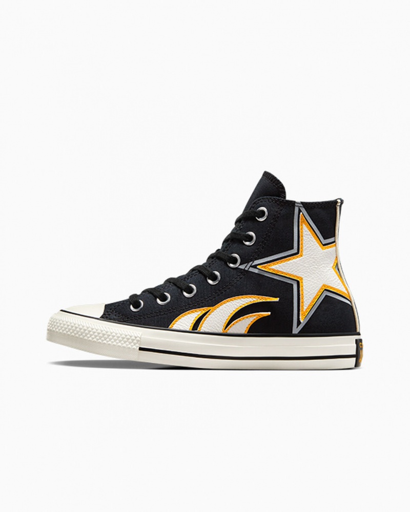 Converse Chuck Taylor All Star Moto Czarne Białe Żółte | 869540-JSW