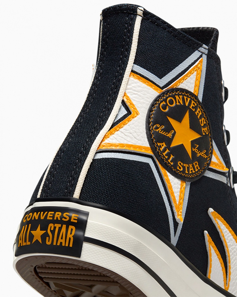 Converse Chuck Taylor All Star Moto Czarne Białe Żółte | 869540-JSW