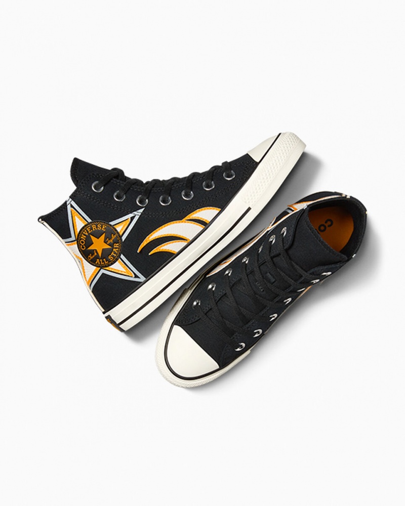 Converse Chuck Taylor All Star Moto Czarne Białe Żółte | 869540-JSW