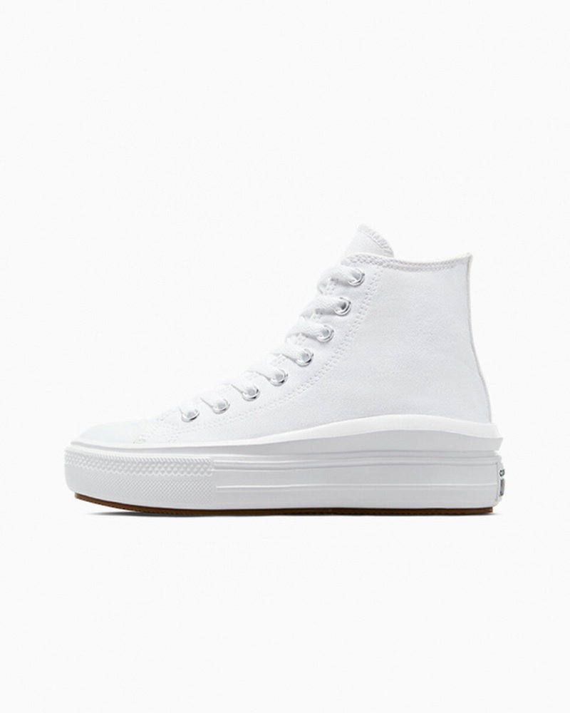 Converse Chuck Taylor All Star Move Platformie Białe Czarne | 124689-FHK