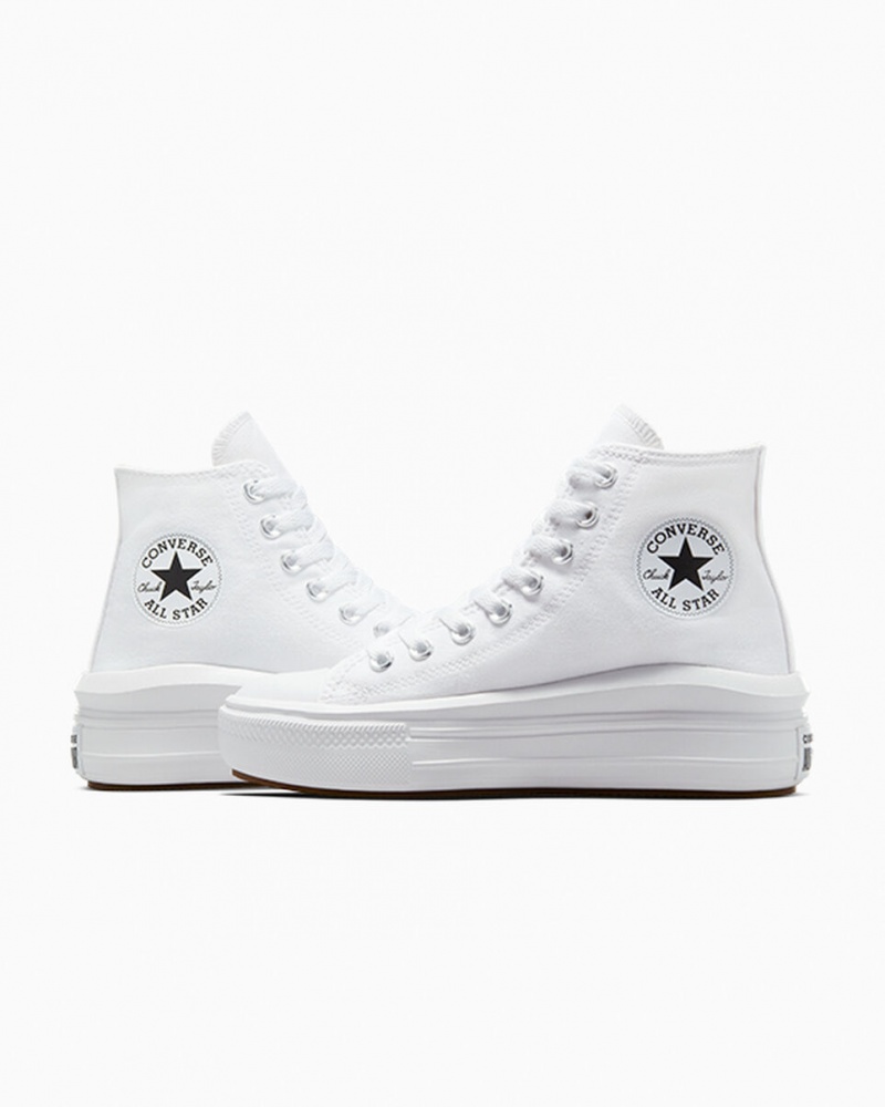 Converse Chuck Taylor All Star Move Platformie Białe Czarne | 124689-FHK