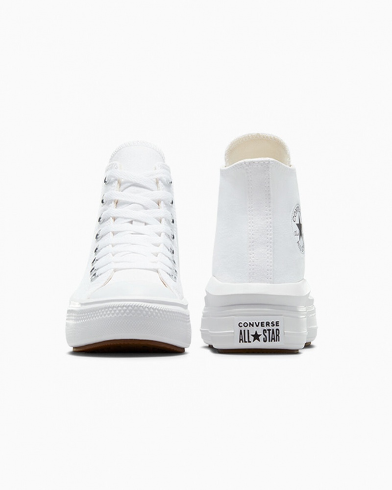 Converse Chuck Taylor All Star Move Platformie Białe Czarne | 124689-FHK