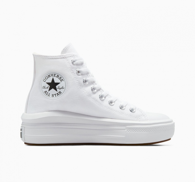 Converse Chuck Taylor All Star Move Platformie Białe Czarne | 124689-FHK