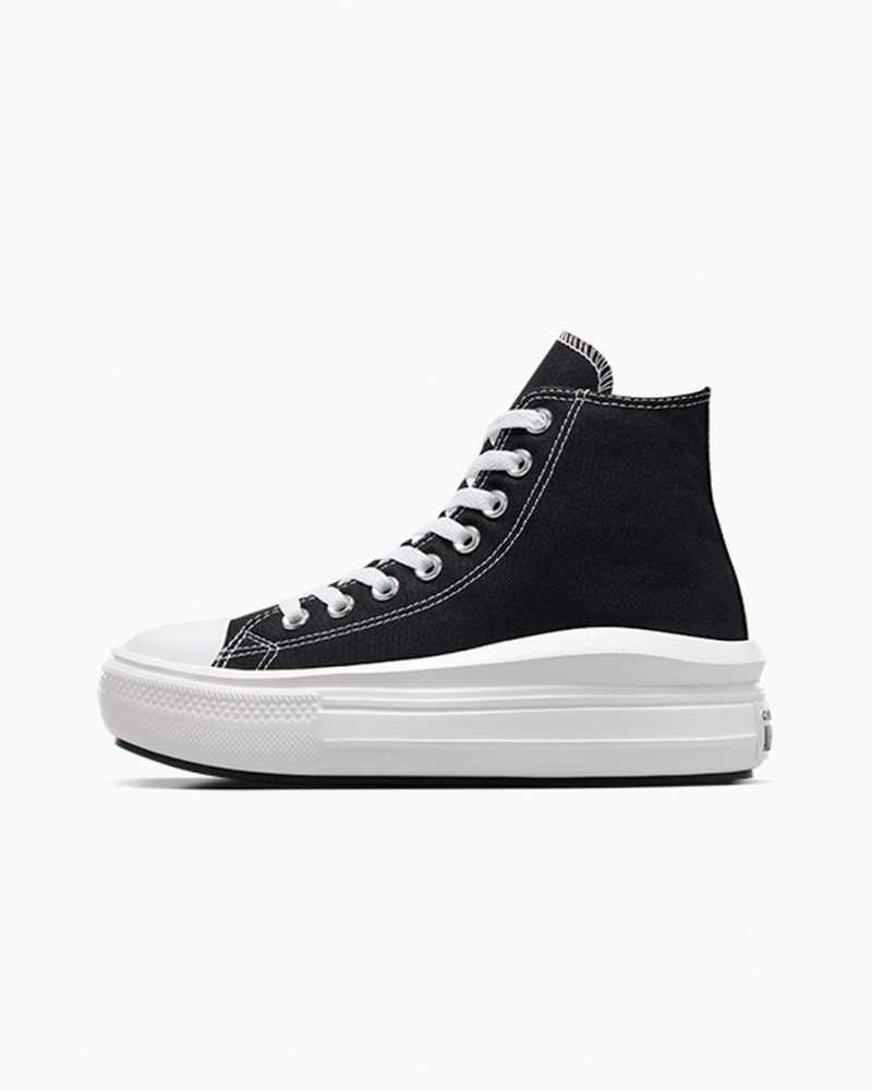 Converse Chuck Taylor All Star Move Platformie Czarne Białe | 924756-DQM