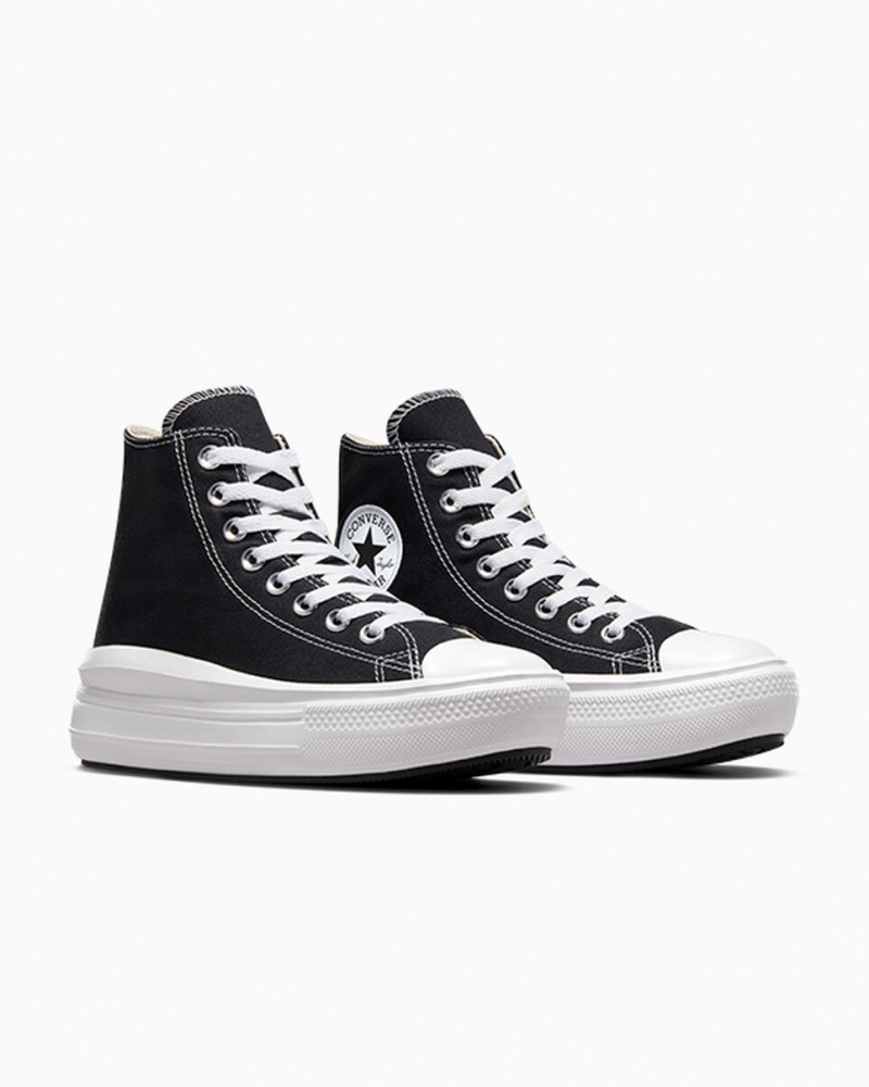 Converse Chuck Taylor All Star Move Platformie Czarne Białe | 924756-DQM