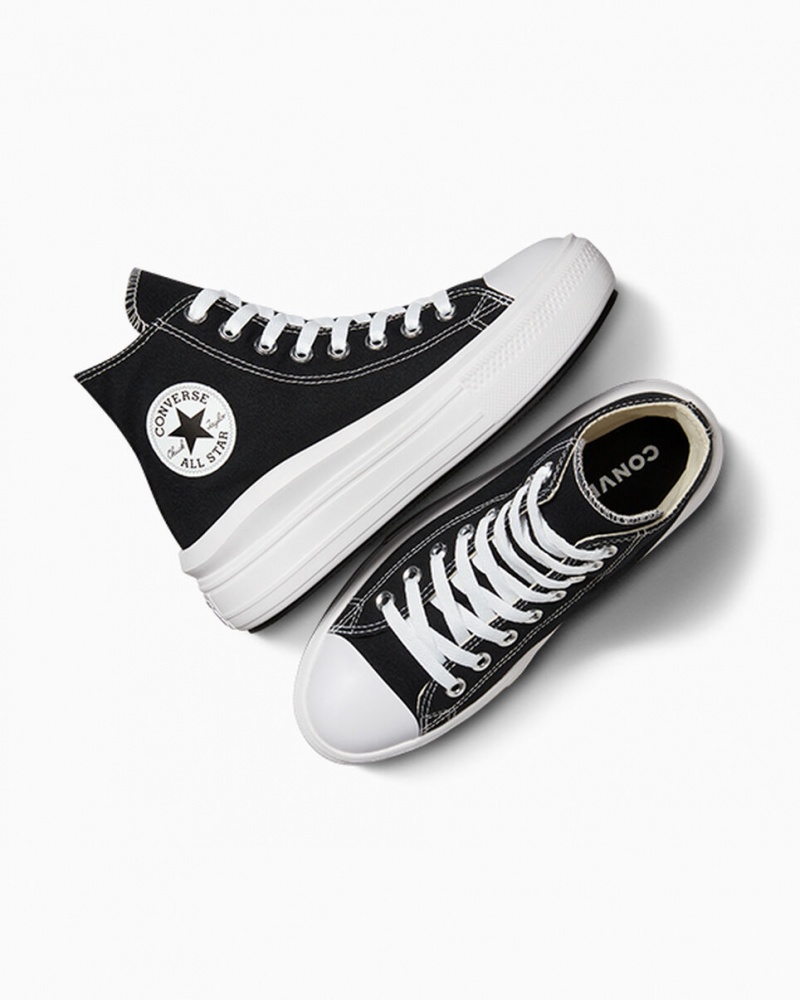 Converse Chuck Taylor All Star Move Platformie Czarne Białe | 924756-DQM