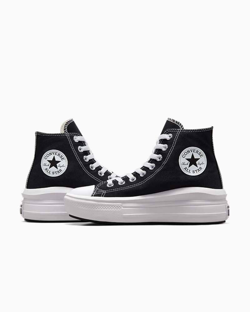 Converse Chuck Taylor All Star Move Platformie Czarne Białe | 924756-DQM