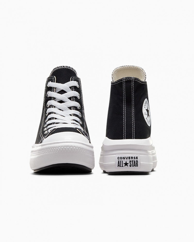 Converse Chuck Taylor All Star Move Platformie Czarne Białe | 924756-DQM