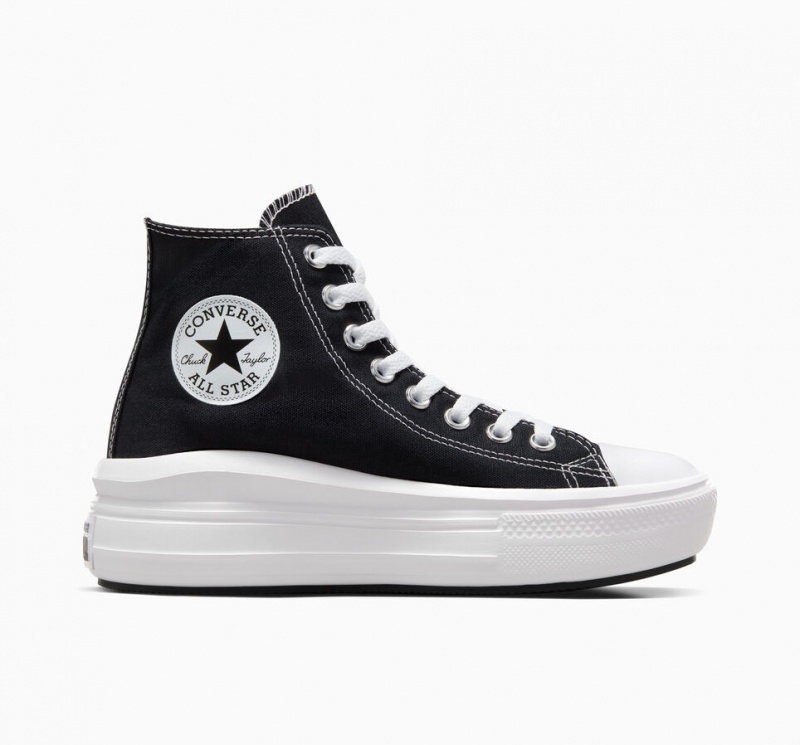 Converse Chuck Taylor All Star Move Platformie Czarne Białe | 924756-DQM