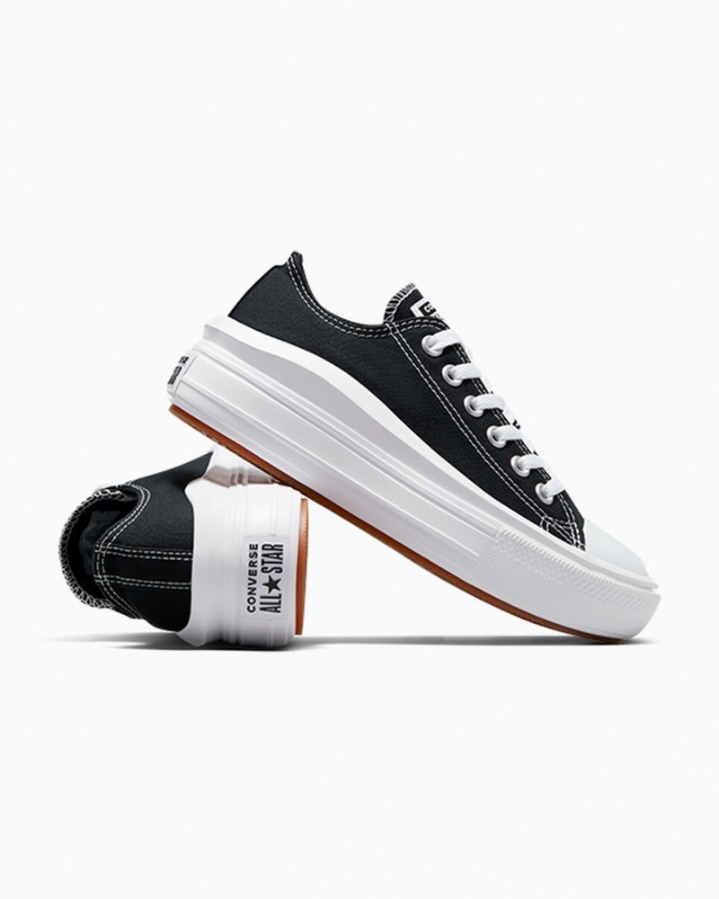 Converse Chuck Taylor All Star Move Platformie Czarne Białe Białe | 861907-NKO