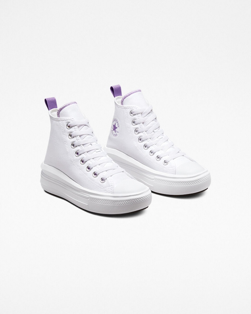 Converse Chuck Taylor All Star Move Platformie Białe Fioletowe Białe | 271396-NUY