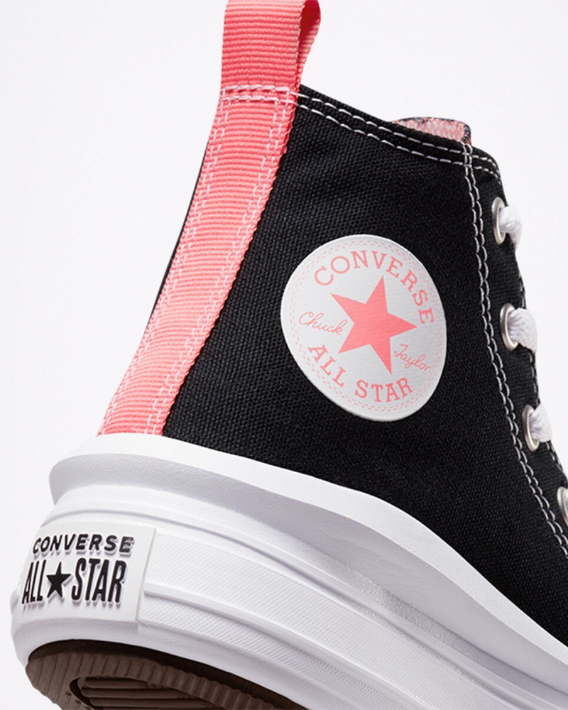 Converse Chuck Taylor All Star Move Platformie Czarne Różowe Białe | 781534-LXN