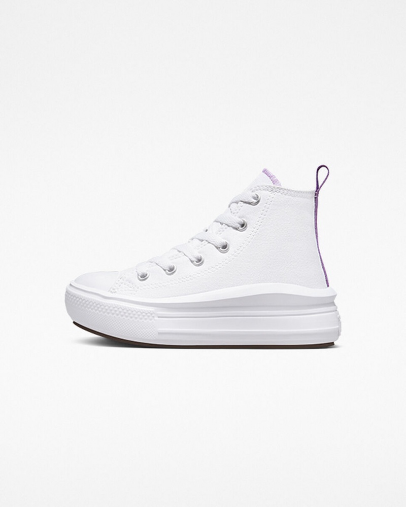 Converse Chuck Taylor All Star Move Platformie Białe Fioletowe Białe | 637410-IRN