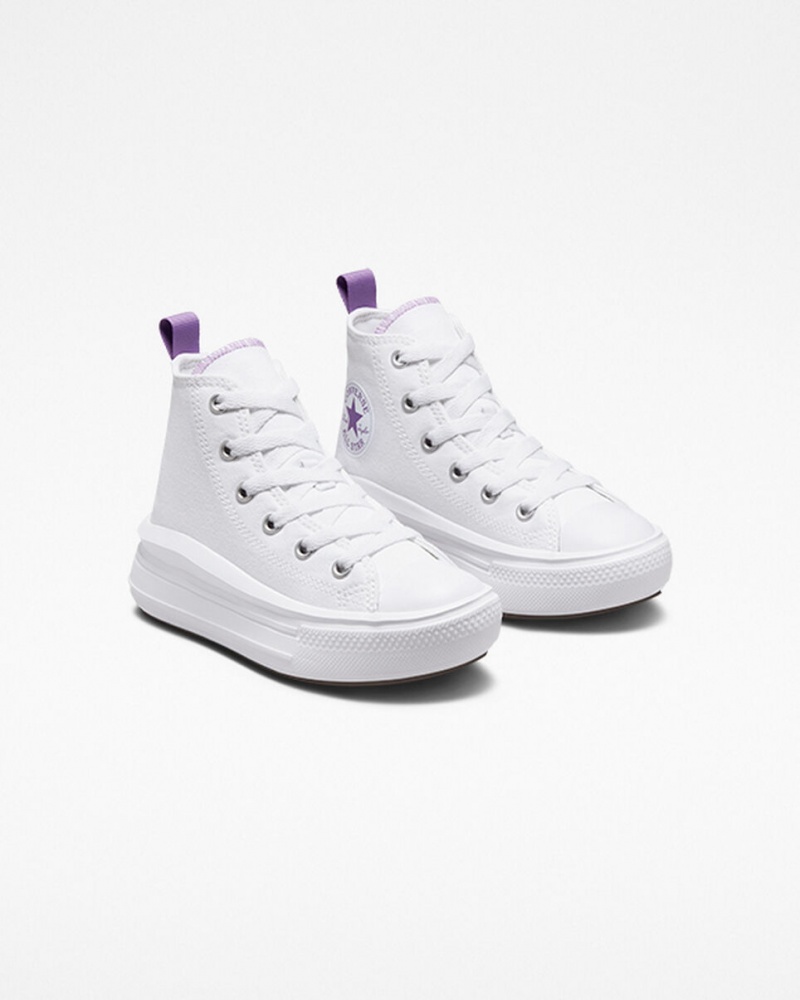 Converse Chuck Taylor All Star Move Platformie Białe Fioletowe Białe | 637410-IRN