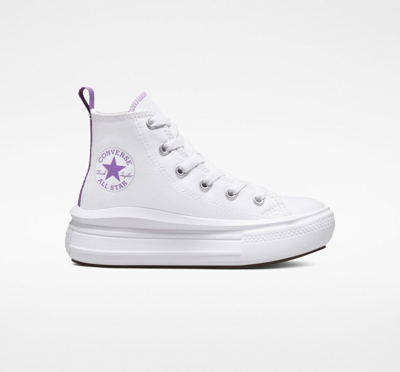 Converse Chuck Taylor All Star Move Platformie Białe Fioletowe Białe | 637410-IRN