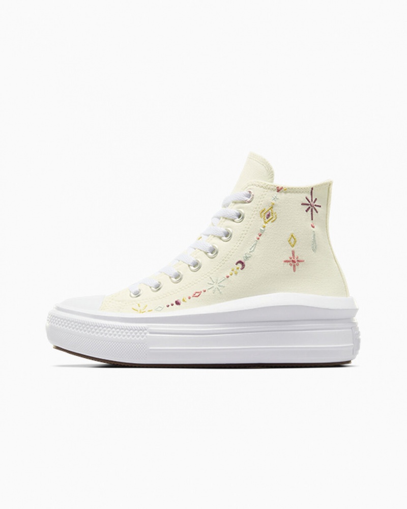 Converse Chuck Taylor All Star Move Platformie Alchemy Embroidery Białe | 641079-UZV