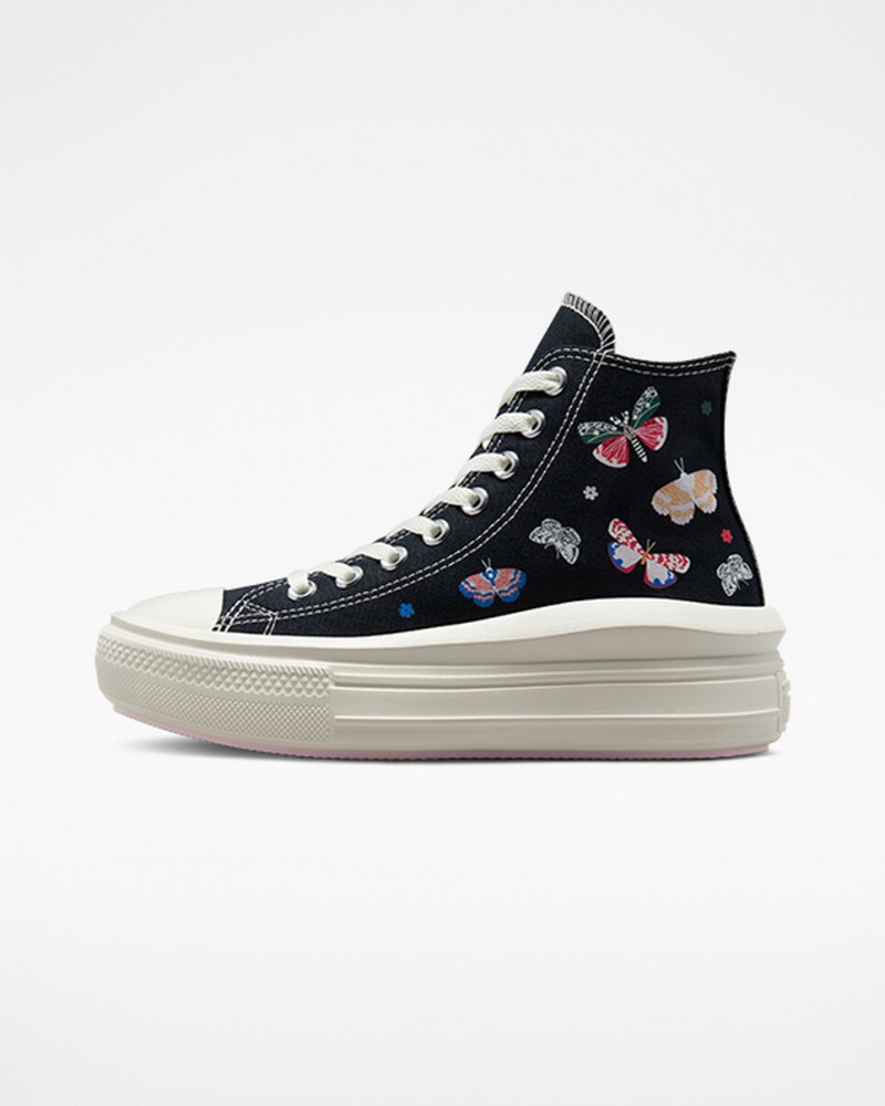 Converse Chuck Taylor All Star Move Platformie Butterfly Wings Czarne Różowe | 721630-ESI