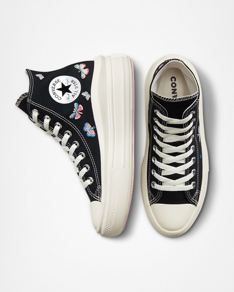 Converse Chuck Taylor All Star Move Platformie Butterfly Wings Czarne Różowe | 721630-ESI