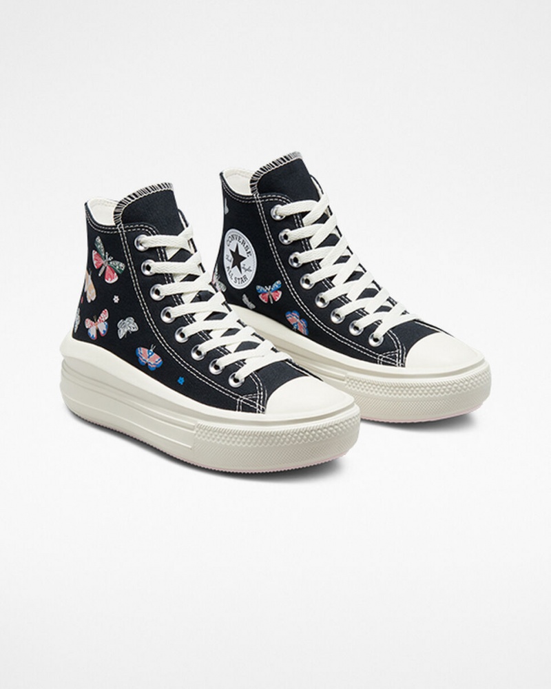 Converse Chuck Taylor All Star Move Platformie Butterfly Wings Czarne Różowe | 721630-ESI