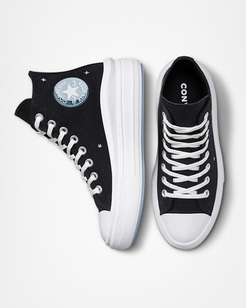 Converse Chuck Taylor All Star Move Platformie Celestial Czarne Żółte | 147569-NXM