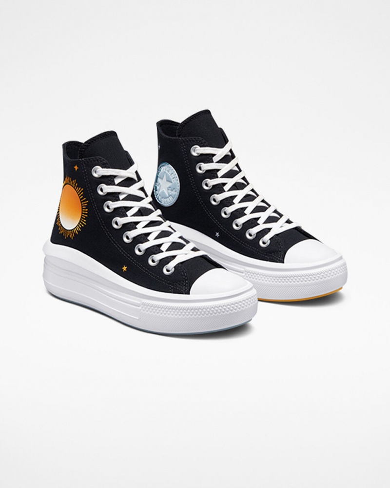 Converse Chuck Taylor All Star Move Platformie Celestial Czarne Żółte | 147569-NXM