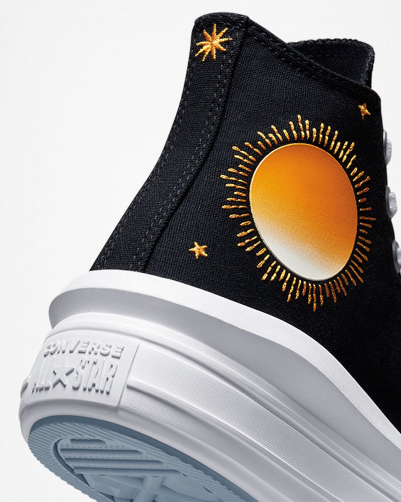 Converse Chuck Taylor All Star Move Platformie Celestial Czarne Żółte | 147569-NXM