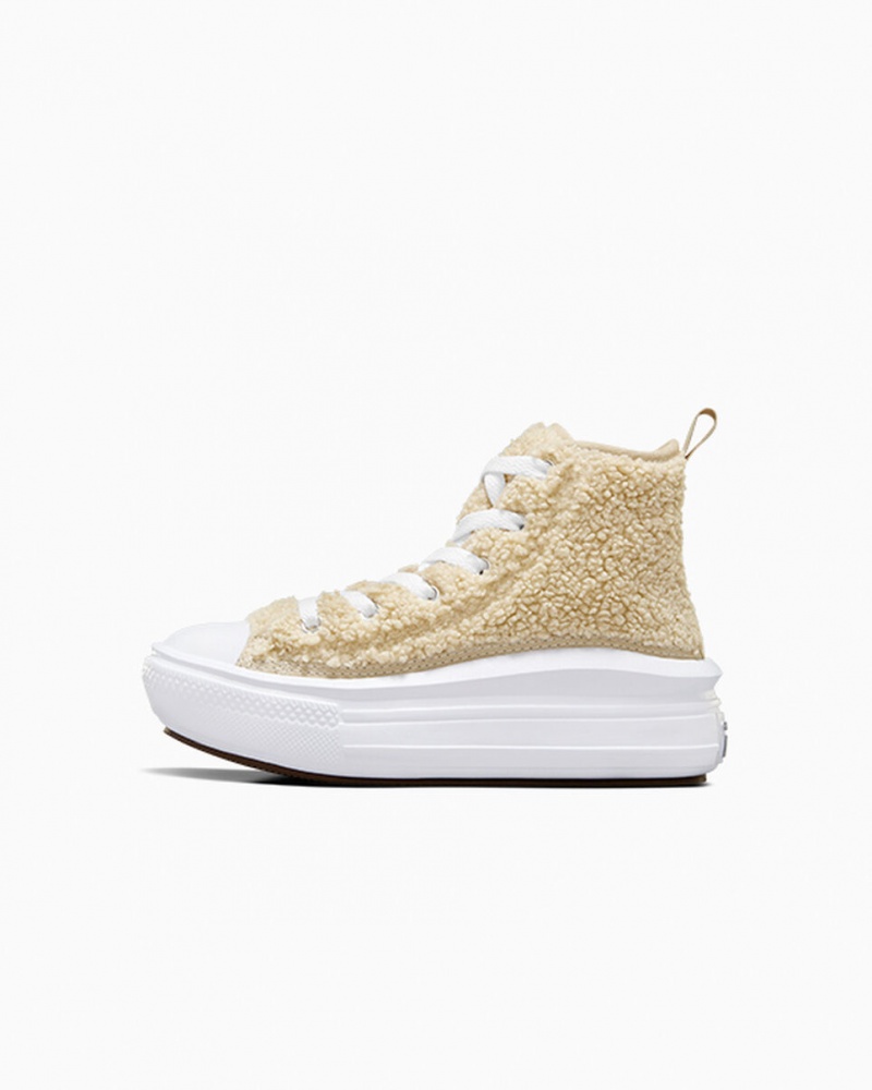 Converse Chuck Taylor All Star Move Platformie Sherpa Białe Czarne | 578092-KJP