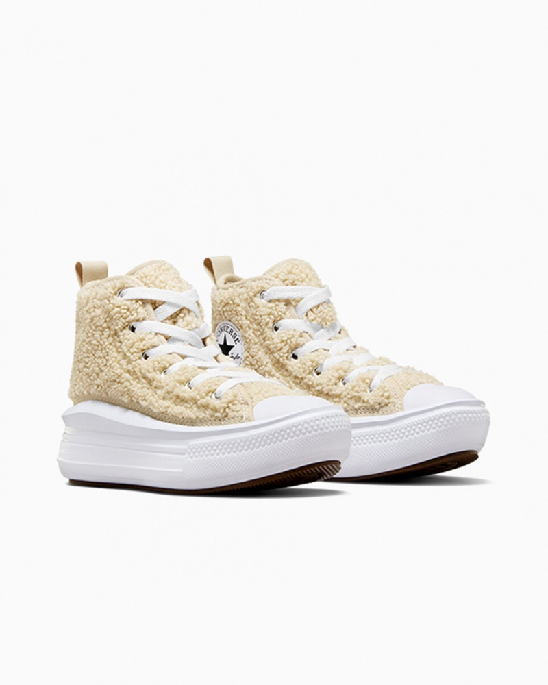 Converse Chuck Taylor All Star Move Platformie Sherpa Białe Czarne | 578092-KJP