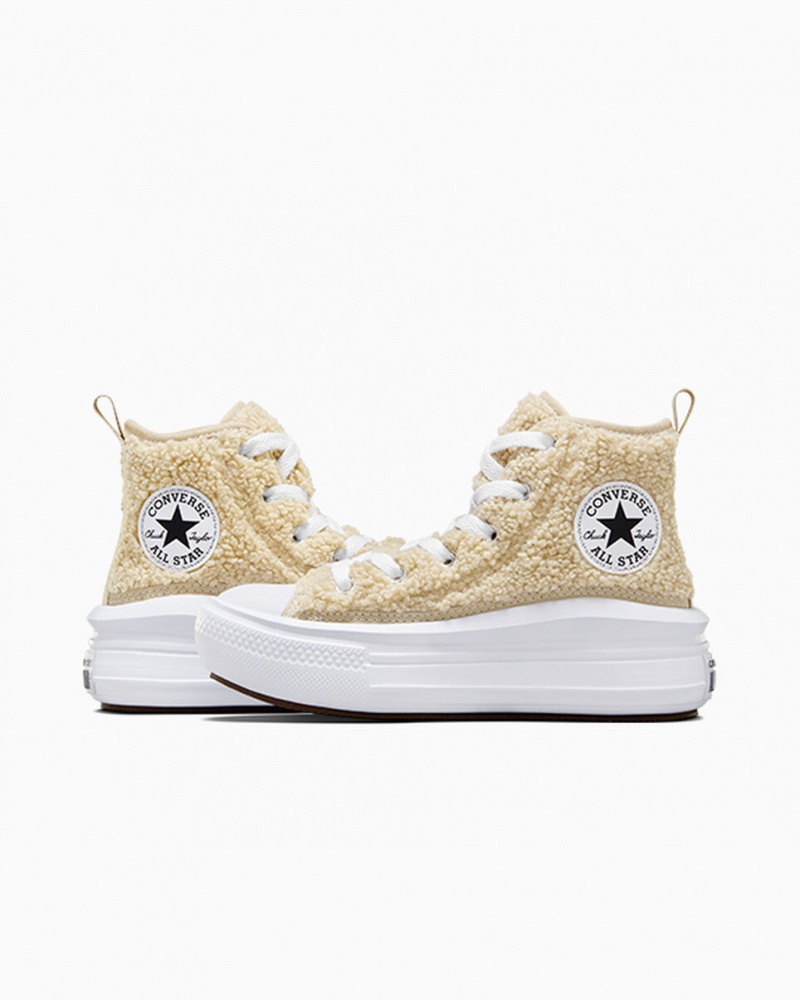 Converse Chuck Taylor All Star Move Platformie Sherpa Białe Czarne | 578092-KJP