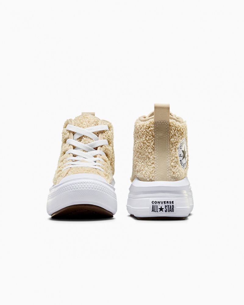 Converse Chuck Taylor All Star Move Platformie Sherpa Białe Czarne | 578092-KJP