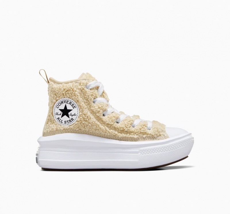 Converse Chuck Taylor All Star Move Platformie Sherpa Białe Czarne | 578092-KJP