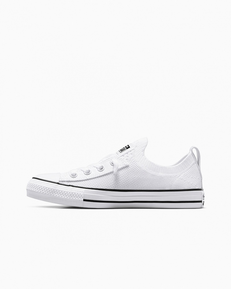 Converse Chuck Taylor All Star Shoreline Knit Slip Białe Czarne Białe | 214890-HNW