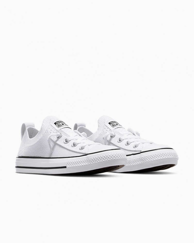 Converse Chuck Taylor All Star Shoreline Knit Slip Białe Czarne Białe | 214890-HNW