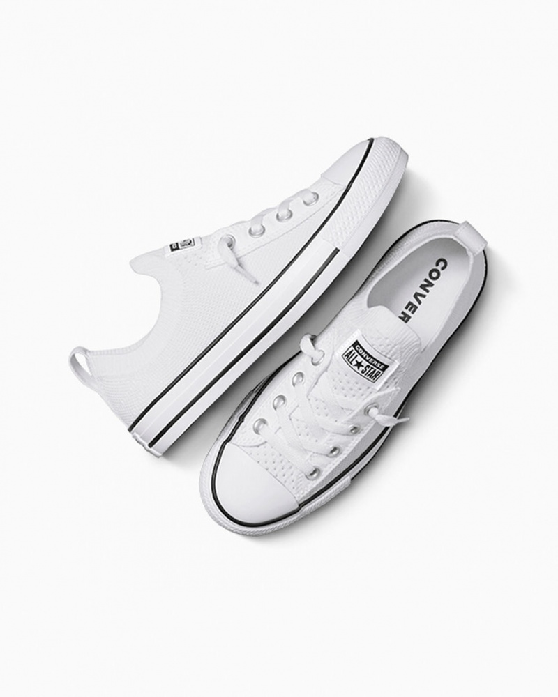 Converse Chuck Taylor All Star Shoreline Knit Slip Białe Czarne Białe | 214890-HNW